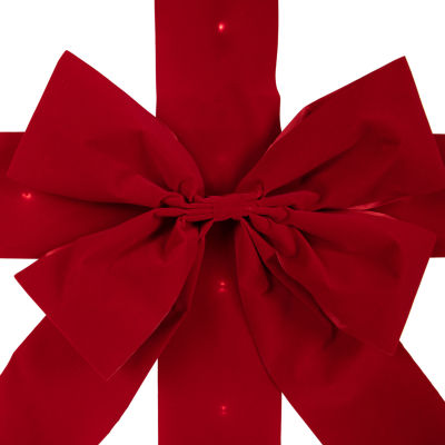 Northlight 14ft Prelit Red Velvet  Door Bow Indoor Ribbons