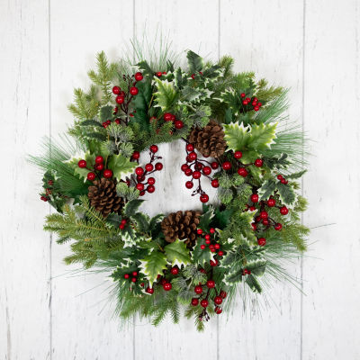 Northlight Frosted Thistle And Pine Indoor Christmas Wreath