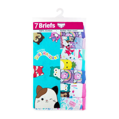 Little & Big Kid Girls Squishmallows 7 Pack Brief Panty Gup7701
