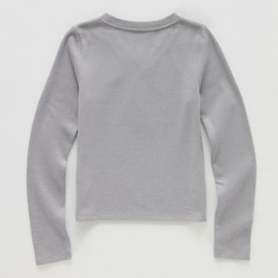 Thereabouts Little & Big Kid Girls Henley Neck Long Sleeve T-Shirt