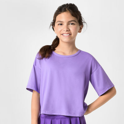 Xersion Little & Big Girls Crew Neck Short Sleeve T-Shirt