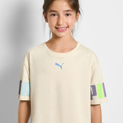 PUMA Big Girls Crew Neck Short Sleeve T-Shirt