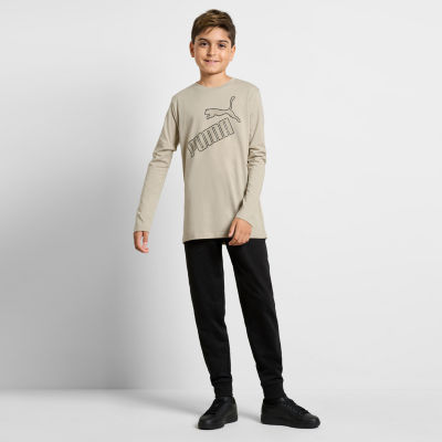 PUMA Big Boys Crew Neck Long Sleeve Graphic T-Shirt