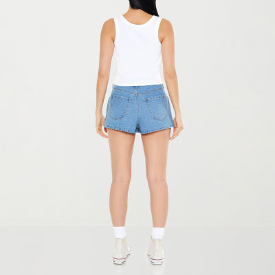 Forever 21 Womens Mid Rise Denim Skort Skirt-Juniors