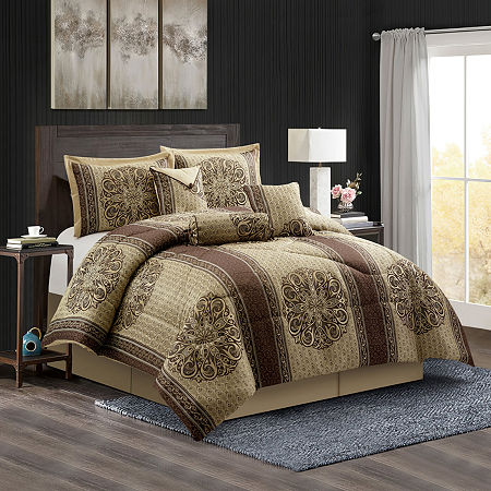 Stratford Park Austin 7pc Midweight Comforter Set, One Size, Brown