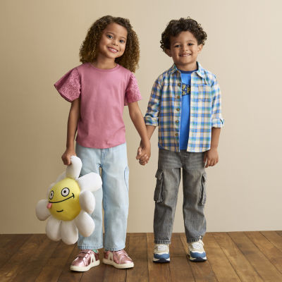 Okie Dokie Toddler & Little Girls Round Neck Short Sleeve T-Shirt