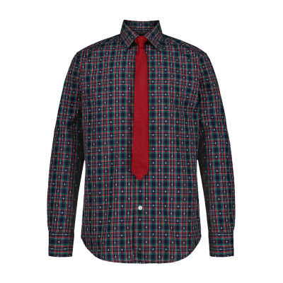 TFW Little & Big Kid Boys Long Sleeve Point Collar Shirt + Tie Set