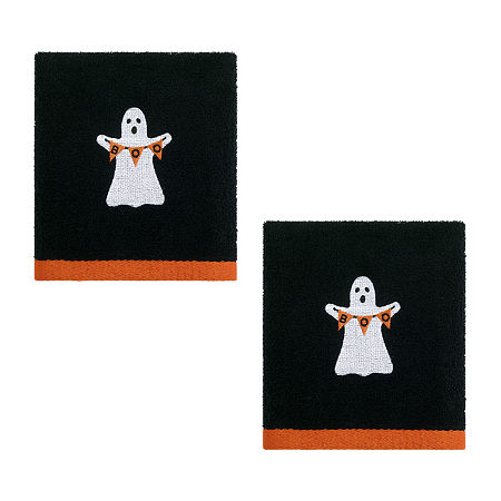 Avanti Skeletons 2 Pack Hand Towel, One Size, Black