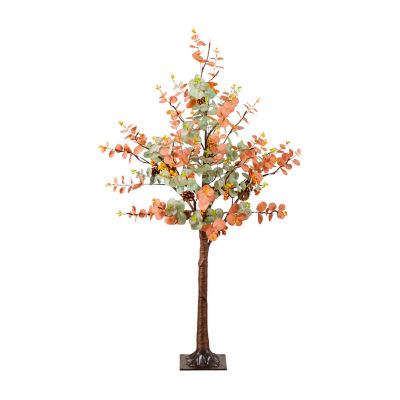 Nearly Natural 4ft Autumn Eucalyptus Lighted Indoor Artificial Tree