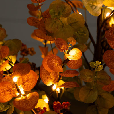 Nearly Natural 4ft Autumn Eucalyptus Lighted Indoor Artificial Tree