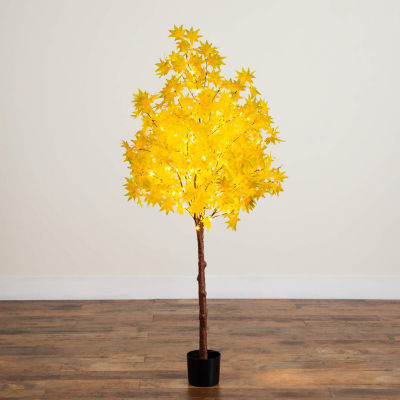 Nearly Natural 5ft Pre-Lit Autumn Maple Lighted Indoor Artificial Tree