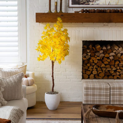 Nearly Natural 5ft Pre-Lit Autumn Maple Lighted Indoor Artificial Tree