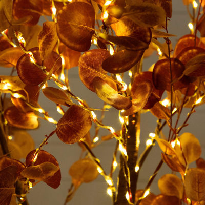 Nearly Natural 9ft Pre-Lit Autumn Eucalyptus Lighted Indoor Artificial Tree