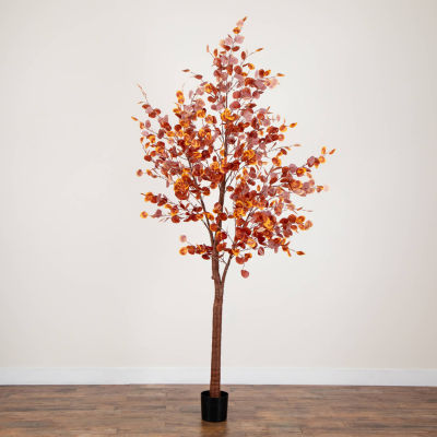 Nearly Natural 9ft Pre-Lit Autumn Eucalyptus Artificial Tree