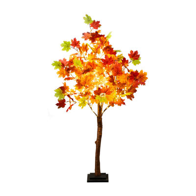 Nearly Natural 4ft Autumn Maple Fall Lighted Indoor Artificial Tree