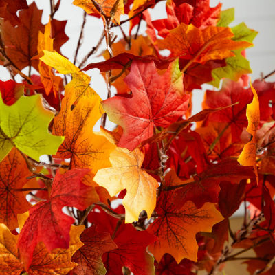 Nearly Natural 4ft Autumn Maple Fall Lighted Indoor Artificial Tree