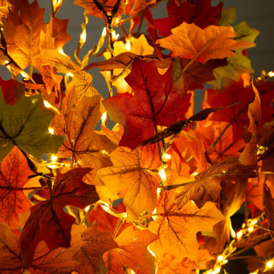 Nearly Natural 4ft Autumn Maple Fall Lighted Indoor Artificial Tree