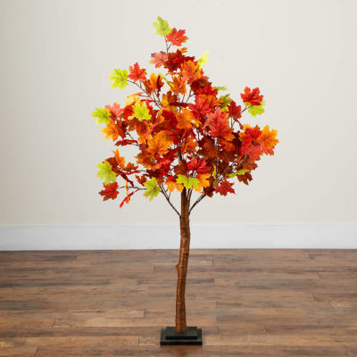 Nearly Natural 4ft Autumn Maple Fall Lighted Indoor Artificial Tree