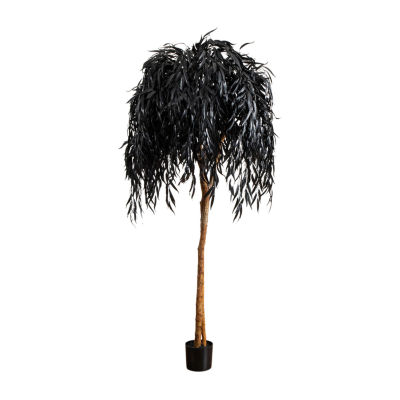 Nearly Natural 6ft Halloween Black Willow Indoor Artificial Tree