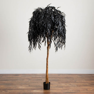 Nearly Natural 6ft Halloween Black Willow Indoor Artificial Tree