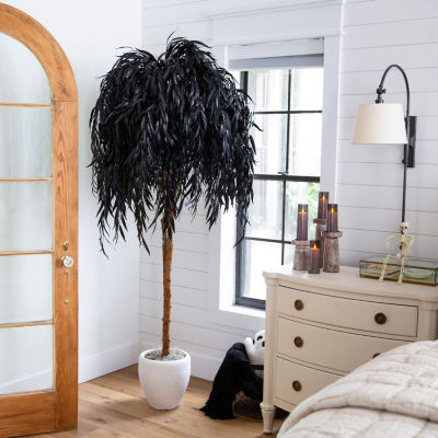 Nearly Natural 6ft Halloween Black Willow Indoor Artificial Tree