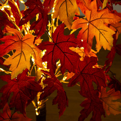 Nearly Natural 4ft Pre-Lit Autumn Weep Maple Lighted Indoor Artificial Tree