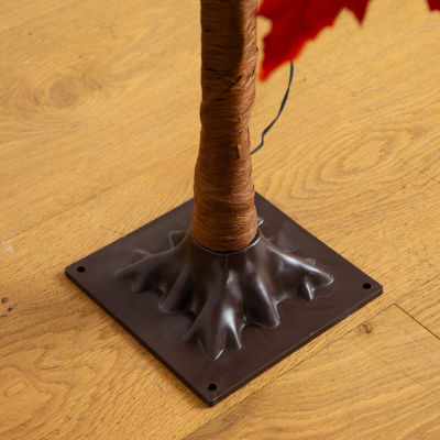 Nearly Natural 4ft Pre-Lit Autumn Weep Maple Lighted Indoor Artificial Tree
