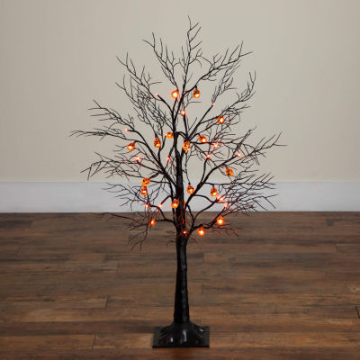 Nearly Natural 3ft Pre-Lit Halloween Black Twig Lighted Indoor Artificial Tree