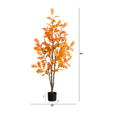 Nearly Natural 5ft Autumn Oak Indoor Artificial Tree