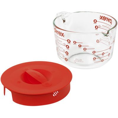 Pyrex® Prepware 8-Cup Measuring Cup with Red Plastic Lid