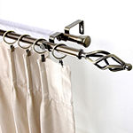 Rod Desyne Double 13/16" Adjustable Curtain Rod with Marquise Finials