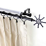 Rod Desyne Double 13/16" Adjustable Curtain Rod with Sun Finials