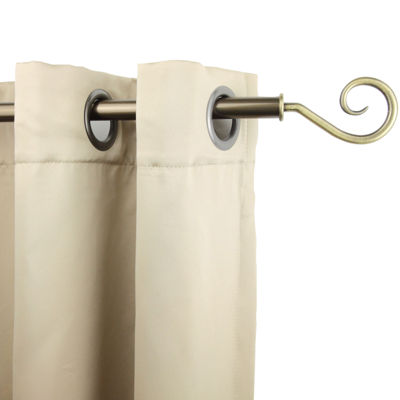 Rod Desyne 13/16" Adjustable Curtain with Curl Finials