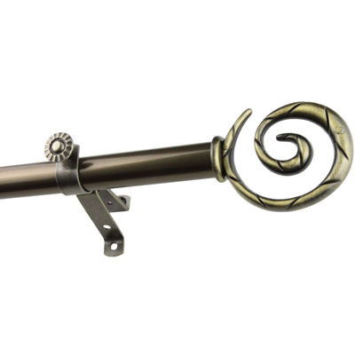 Rod Desyne 13/16" Adjustable Curtain Rod with Spiral Finials