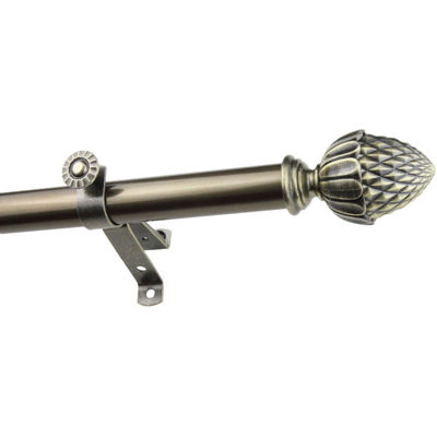 Rod Desyne 13/16" Adjustable Curtain Rod with Acorn Finials