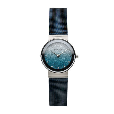 Bering Womens Blue Stainless Steel Bracelet Watch