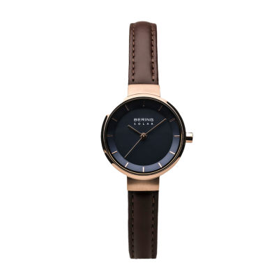 Bering Womens Brown Leather Strap Watch 14627-567