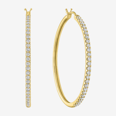 Diamond Addiction (G-H / Si2-I1) 1 CT. T.W. Lab Grown White Diamond 10K Gold Hoop Earrings