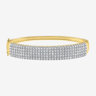 (G-H / Si2-I1) 4 CT. T.W. Lab Grown Diamond 10K White Gold Bangle Bracelet