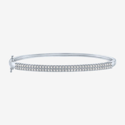 G-H / Si2-I1) CT. T.W. Lab Grown White Diamond 10K White Gold Bangle Bracelet