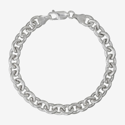 Made in Italy Sterling Silver 7.5 Inch Hollow Cable Chain Bracelet