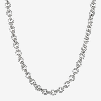 Made in Italy Sterling Silver 18 Inch Hollow Cable Chain Necklace