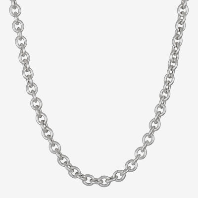 Made in Italy Womens Sterling Silver 18 Inch Cable Chain Necklace