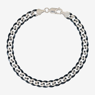 Made in Italy Sterling Silver 8 1/2 Inch Hollow Curb Chain Bracelet