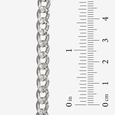 Made in Italy Mens Sterling Silver 8 1/2 Inch Hollow Link Chain Bracelet