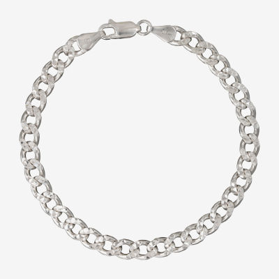 Made in Italy Sterling Silver 8 1/2 Inch Hollow Link Chain Bracelet