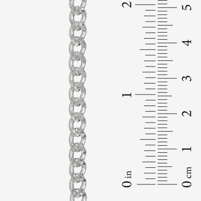 Made in Italy Mens Sterling Silver Inch Curb Chain Necklace