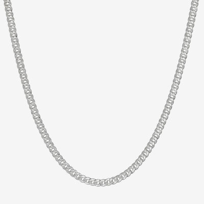 Made in Italy Mens Sterling Silver Inch Curb Chain Necklace