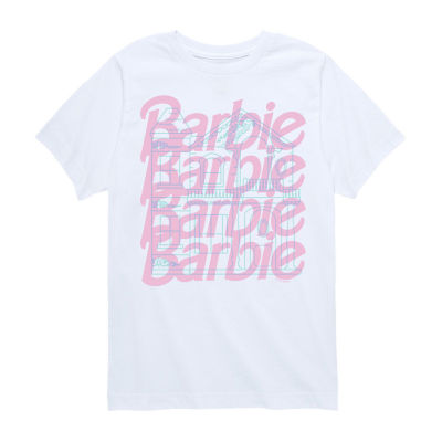 Little & Big Girls Round Neck Short Sleeve Barbie Graphic T-Shirt