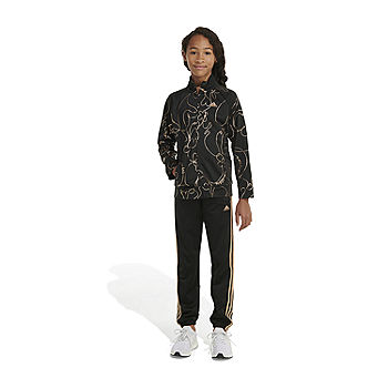 adidas Shine Big Girls 2-pc. Track Suit, Color: Black Gold - JCPenney